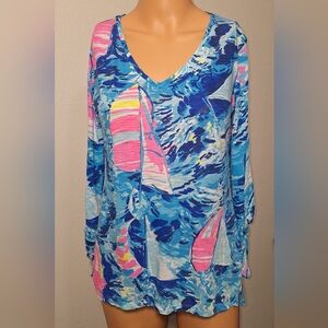 Lilly Pulitzer "Hey Bay, Bay"  Sailboat Print Top, XXSmall